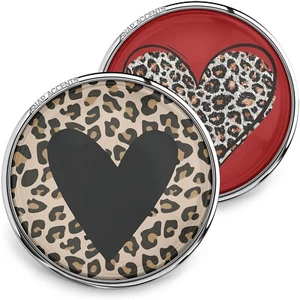 Snap Jewelry Heart Ginger Charm 18MM Animal Print Leopard Cheetah Pattern Button - Picture 1 of 12