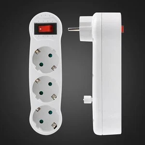 3-Fach EU Steckdose Mehrfachstecker Steckdosenleiste Dreifachstecker Adapter✨ - Picture 1 of 9