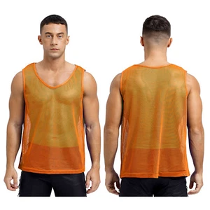 Mens See-through Mesh Tank Top Vest Sleeveless Fishnet Muscle T-Shirt Clubwear - Picture 1 of 93