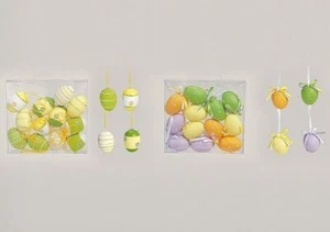 Osterei 12 teilig Ostern Eier Kunststoff bunt gepunktet/gestreift Osterei Auswa - Bild 1 von 1