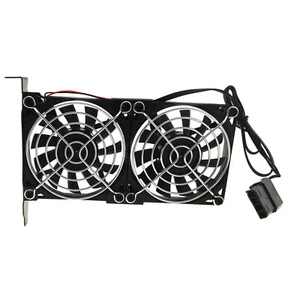 PCI Mounted Cooler Dual 80mm Fan Video Card Cooling Mining Rig GPU Airflow 12V - Picture 1 of 7