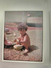 Weet bix card Our Pacific Island Neighbours Year 1974 No 2 Child with Duckling a