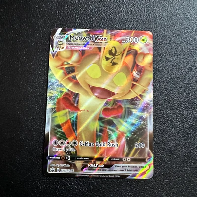 Pokémon Meowth Vmax holo foil Black Star SWSH005 promo Card NM - Image 1 of 2