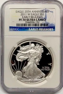 2011-W AMERICAN SILVER EAGLE Dollar $1 NGC PF70💥FLAWLESS QUALITY💥EARLY RELEASE - Picture 1 of 4