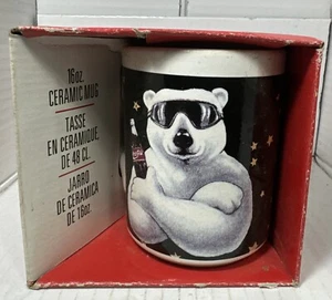 Vtg Coca Cola Polar Bear Coffee Mug Cup 16 oz. 1996 NEW!!! - Foto 1 di 10