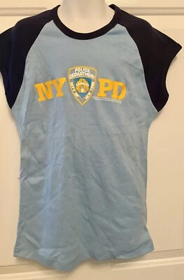 NEW NYPD Girl’s Youth T-Shirt New York City Police Dept City Blue Medium 10/12 - Image 1 of 4