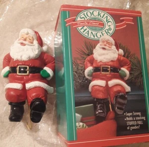 Vintage 1988 Hallmark Holiday Weihnachten Strumpf Aufhänger rot Anzug Weihnachtsmann  - Bild 1 von 11