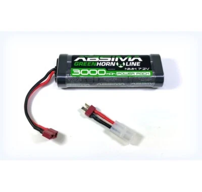 Absima 4100010 NiMH Stick Pack 7,2V 3000mAh Akku T-Plug + Tamiya Adapter - Bild 1 von 2