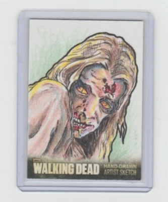 WALKING DEAD SEASON 3 WALKER SKETCH CARD BY ARTIST CLAY SAYRE (#2)   1/1! - Image 1 of 2