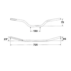 Handlebar WRP ALU-STREET Low Fold Black Color (Ref.WRP WD-T2100-014) - Picture 1 of 1
