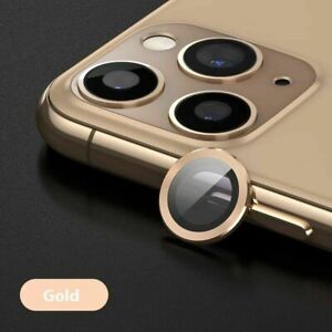For iPhone 11/ 12 Pro Max Metal Ring+Tempered Glass Camera Lens Screen Protector