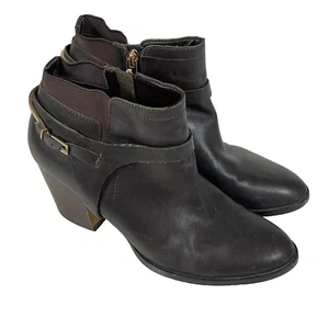 Ivanka Trump Cuero Botines Botines Mujer 9 Marrón Hebilla Correa Cremallera Moda - Imagen 1 de 7