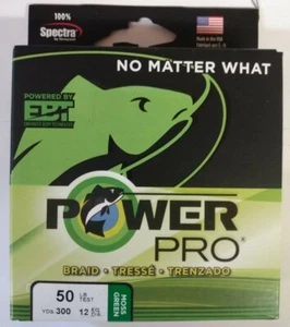 Power Pro 50 Pfund 300 Yard Moosgrün Geflochtene Angelschnur - Bild 1 von 1