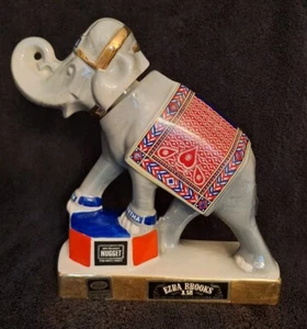 Ezra Brooks 1970 Bertha Elephant Whiskey Decanter Azcuaga Nugget Reno NV Empty - Picture 1 of 10