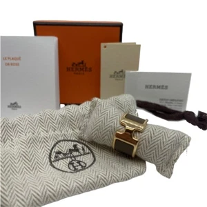 Authentic HERMES Olympe Ring Gold Metallic #36636634 - Picture 1 of 11