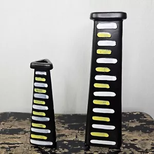 De colección Años 50 Upsala Ekeby Trio Hjördis Oldfors Suecia - 2 Jarrones Rayas Geométricas - Imagen 1 de 7