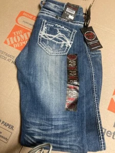 Cowgirl Tough Blue Jeans  Barbed Wire White Model - Size  25 x 31 NWT - Picture 1 of 4