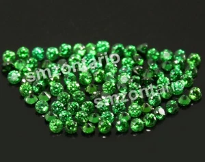 Lotto 100 pz all'ingrosso verde naturale smeraldo colombiano 1,50 mm taglio rotondo brillante - Foto 1 di 7