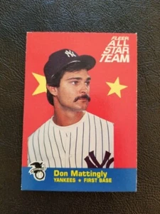 Tarjeta de béisbol Don Mattingly 1986 Fleer All Star Team Insert #1 New York Yankees - Imagen 1 de 2