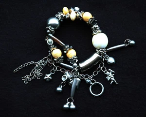 Armband Einzelanfertiung Charms Bettelarmband reicher Besatz 1980er Jahre - Bild 1 von 1