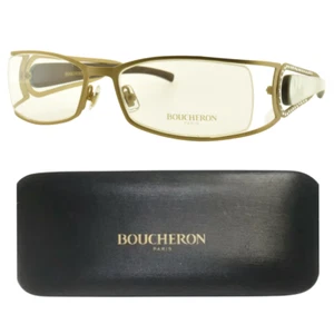 NEW BOUCHERON BES 117.01 60-18-125 Gold/White Rhinestone Full Rim Optical Frame - Picture 1 of 7