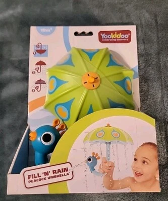 Yookidoo Baño Bebé "Fill 'n Rain Peacock Umbrella" Divertido en la Bañera Juguete Foto 1 de 4