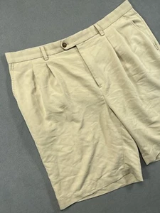 Cutter & Buck Shorts Mens 42 Khaki Pleated Golf Outdoor Casual Mens - Picture 1 of 12