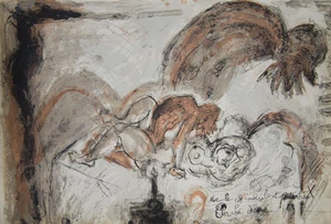 Pierre PARSUS-Lithographie signée-Quatre vingt quinze pour cent G. BRASSENS - Picture 1 of 1