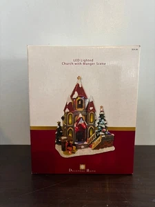 Dezember Haus beleuchtete Kirche mit Krippenszene Weihnachtsdorf Weihnachtsdeko - Bild 1 von 10