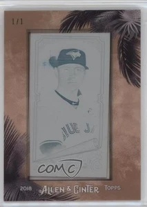 Mini placa de impresión enmarcada 2018 Topps Allen & Ginter cian 1/1 Justin Smoak 13iq - Imagen 1 de 3