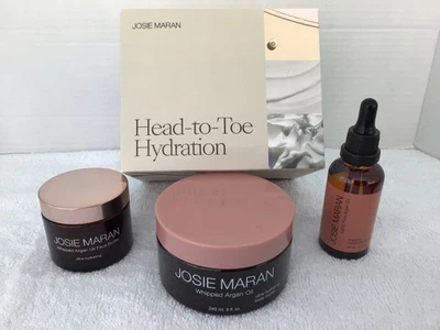 Juego de hidratación de pies a cabeza Josie Maran aceite de argán batido mantequilla facial y corporal Foto 1 de 4