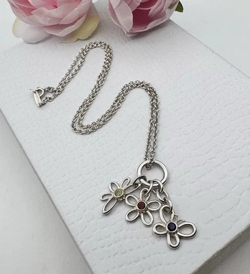 Collar Tiffany & Co Plata Esterlina Mariposa Flor Libélula Colgante 16" Foto 1 de 4