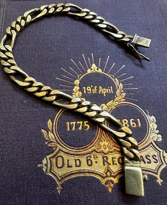 Masculine Figaro Gold Chain Bracelet  18k 30 grams - Image 1 of 4