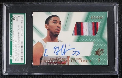 Camiseta firmada SPX 2001-02/250 Eddie Griffin (verde) #107 SGC 88 novato radiocontrol Foto 1 de 2