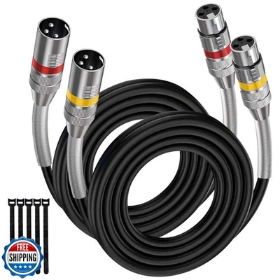 XLR to XLR Cables, 3-Pin Balanced Shielded Male to Female Microphone Cables f - Image 1 of 4