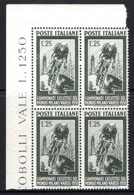 意大利 1951 年世界自行车锦标赛,米兰(4 块)全新无标签 — 第 1/2 张图片