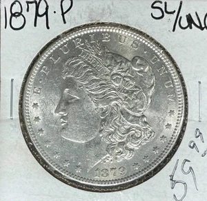 Dólar de plata Morgan 1879-P ~ SL/UNC ~BONITA MONEDA~ - Imagen 1 de 2