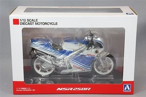 Aoshima Skynet 1/12 Scale Diecast Model Honda NSR250R '88 Terra Blue/Ross White - Picture 1 of 5