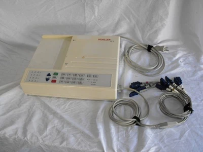 Macchina ECG portatile Schiller AT-2 con cavi, batteria e alimentatore, testata - Immagine 1 di 4