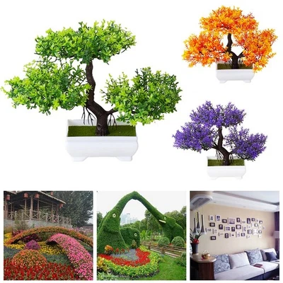 Realistic Artificial Bonsai Tree Potted Plant for Home Office Garden Decor - Image 1 of 4