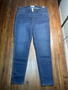 Pantalones de mezclilla ajustados de tiro alto Madewell $128 para mujer de 10" en lavado de heno talla 33 F4684 nuevos con etiquetas - Imagen 1 de 15