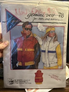 Daisy Kingdom sport Ski Vest unisex sz XS- XL UNCUT vtg 1987 sewing Pattern - Picture 1 of 2