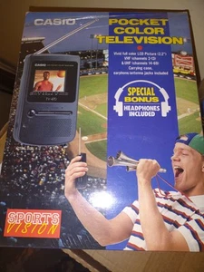 Vintage Casio TV-470 LCD Analog Color Television 2.2" Screen Handheld Mini Tv - Picture 1 of 20