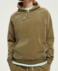 Scotch & Soda Weekend maglione in velluto a coste marrone felpa con cappuccio uomo Sx XXL 2XL - Foto 1 di 8