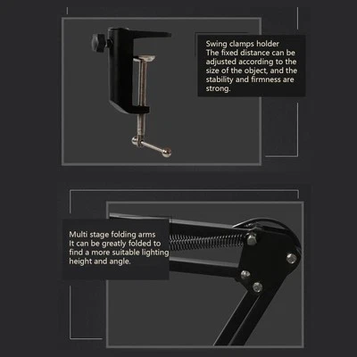 LED Beauty Lamp With Clamp Clip On Desk Lighting Swing Arm Adjustable Bright HEN - Image 1 of 4