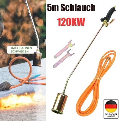 120KW Gasbrenner Dachbrenner Unkrautvernichter Brenner Abflammgerät m. Schlauch - Bild 1 von 4