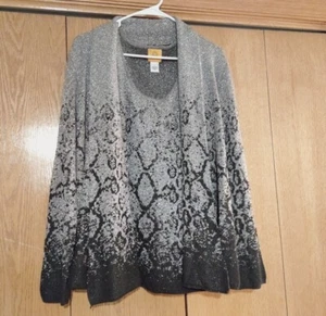 Conjunto de chaqueta sin mangas grande plateada y negra Ruby Rd Dillards de colección años 90 nueva sin etiquetas - Imagen 1 de 15