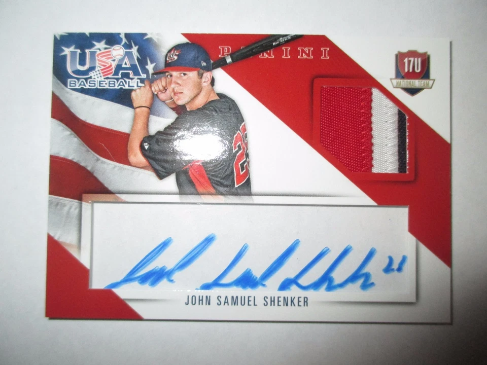 JOHN SAMUEL SHENKER 2015 Panini USA Baseball GU PATCH Autograph #44/49 Auburn - Image 1 of 1