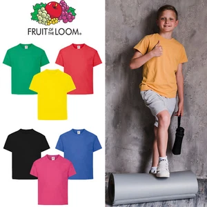 Fruit of the Loom Kids Plain Cotton T-Shirt Children's Casual Crew Neck T-Shirt - Picture 1 of 18