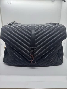 YSL Saint Laurent Matelasse Chevron Large College Bag - Picture 1 of 14